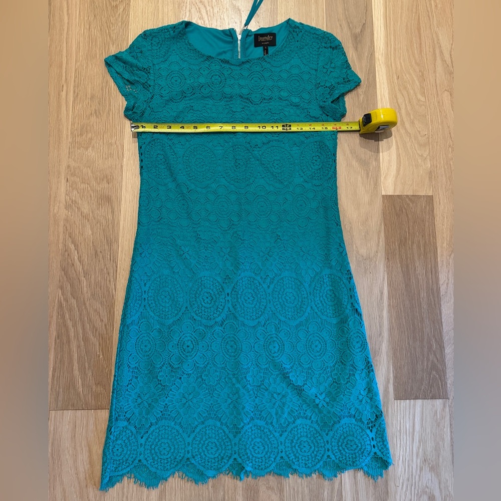 Laundry by Shelli Segal Lace Shift Dress - Teal, Women’s Size 2 - Picture 7 of 7